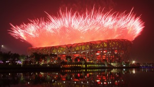 Beijing National Stadium,  Beijing saat pesta kembang api